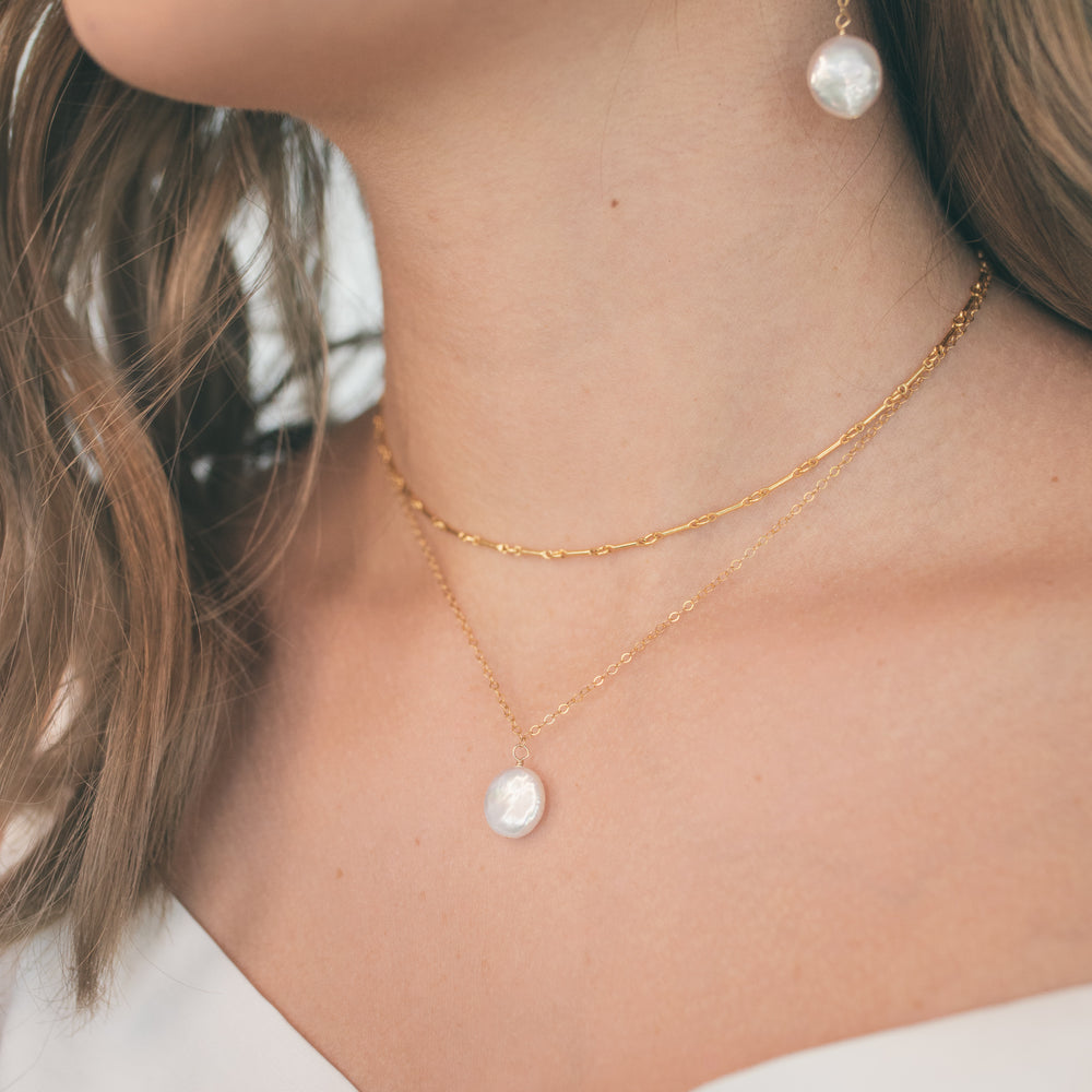 
                  
                    Coin Pearl Pendant Necklace
                  
                