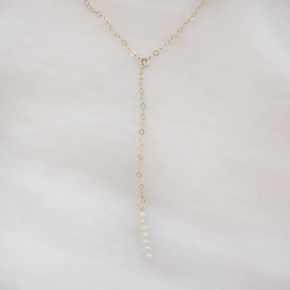 Mini Pearl Lariat Necklace