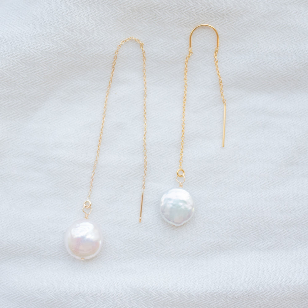 
                  
                    Coin Pearl Threader Earrings
                  
                