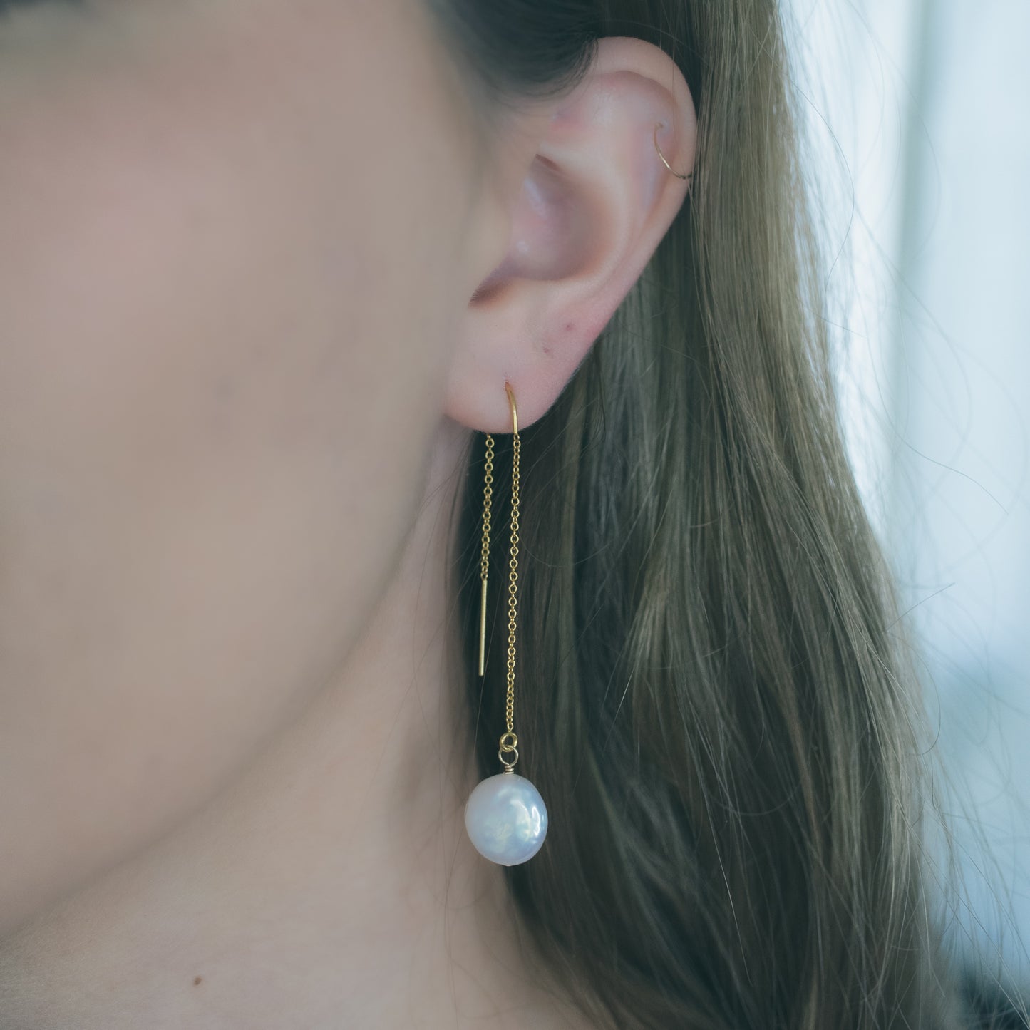 
                  
                    Coin Pearl Threader Earrings
                  
                