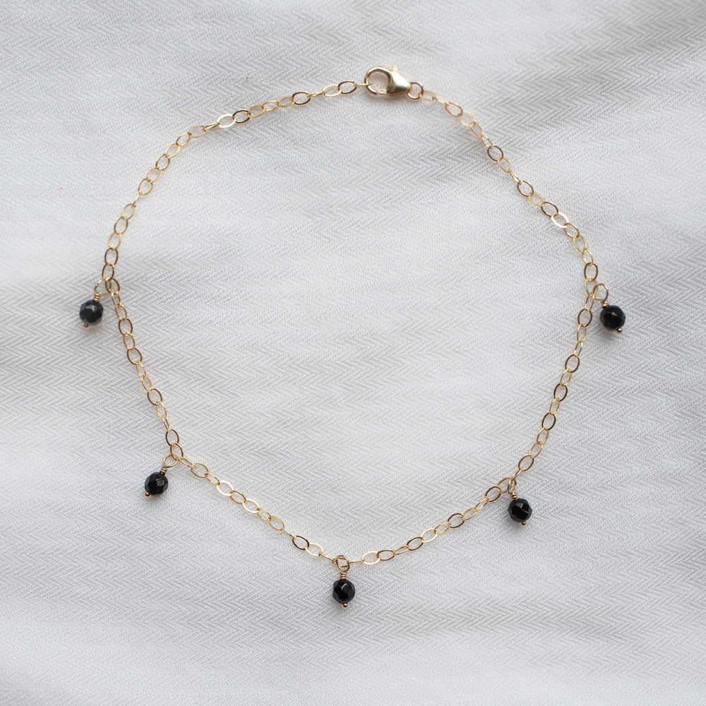 Onyx Droplet Anklet