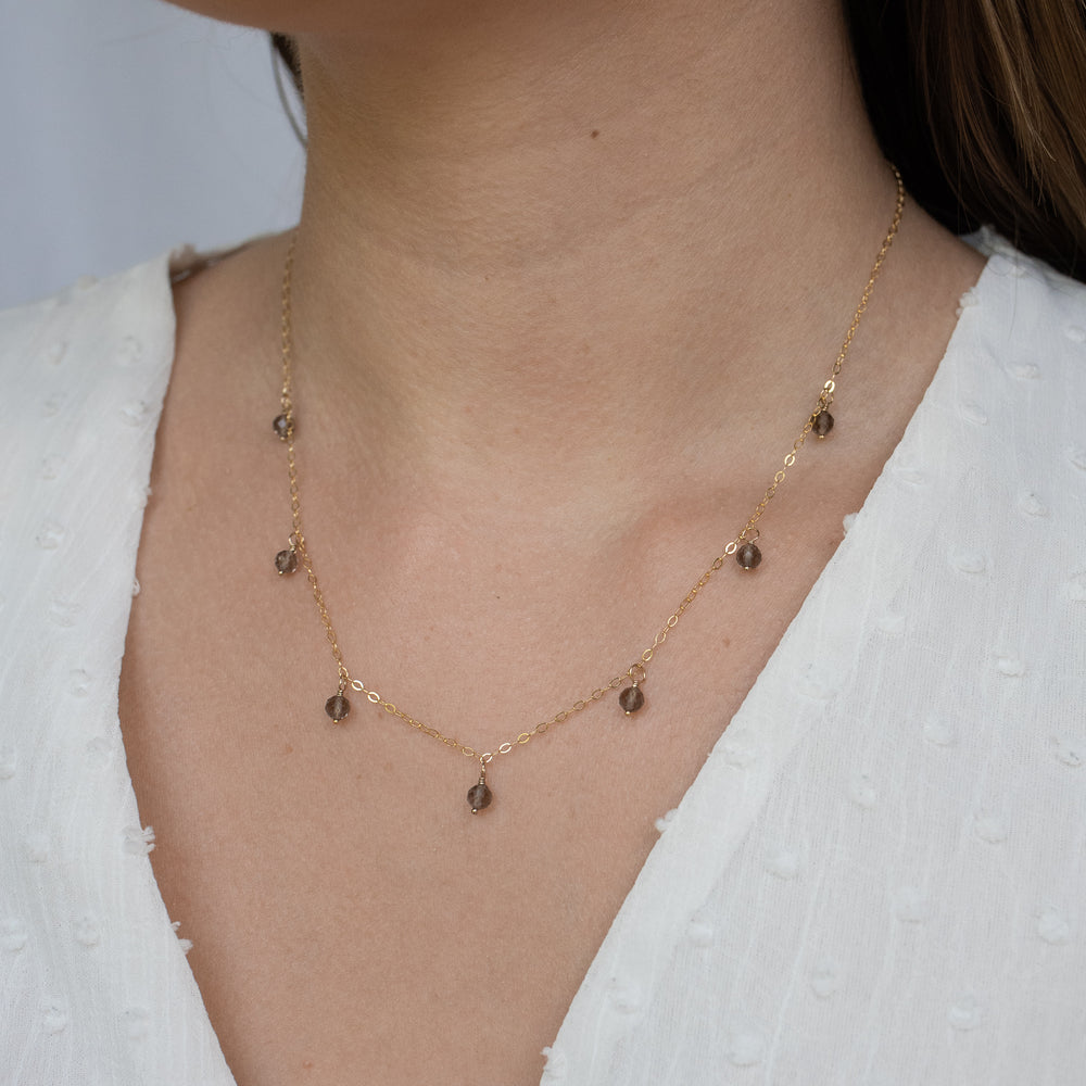 Smoky Quartz Droplet Necklace