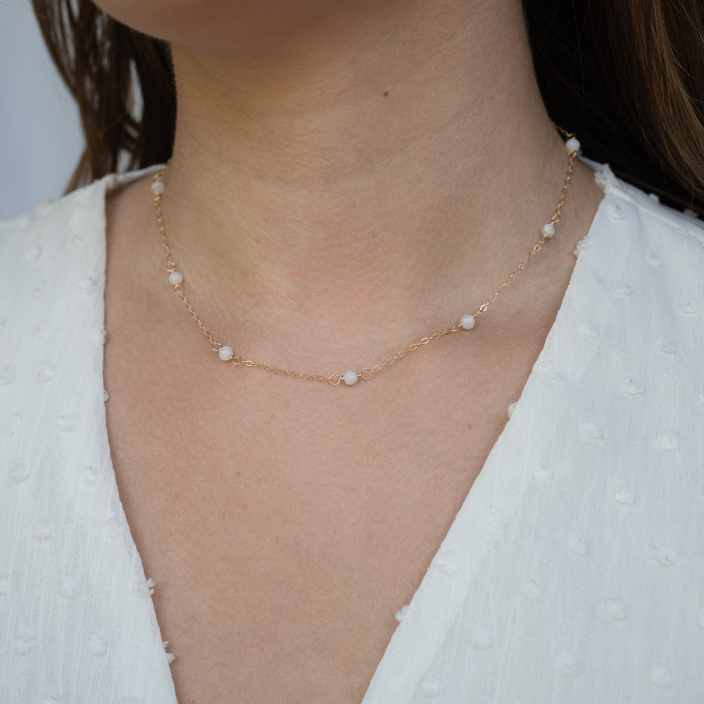 Moonstone Satellite Necklace