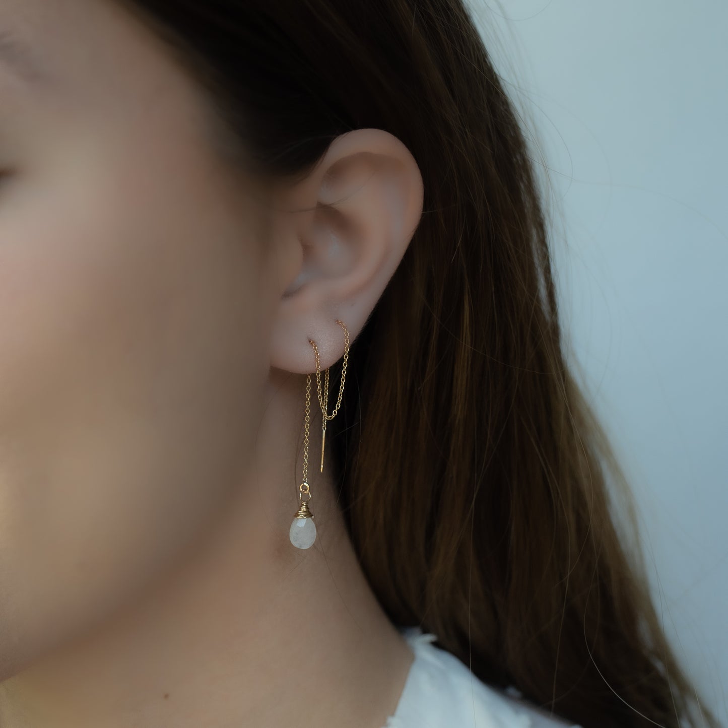 
                  
                    Moonstone Threader Earrings
                  
                