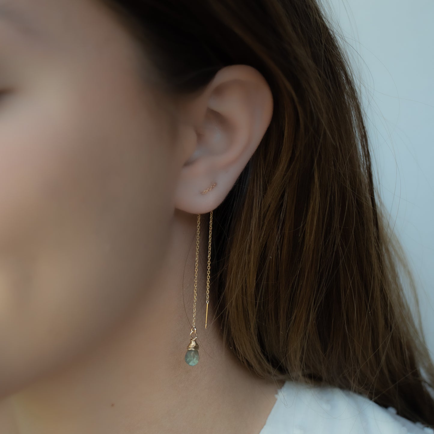 Emerald threader deals earrings