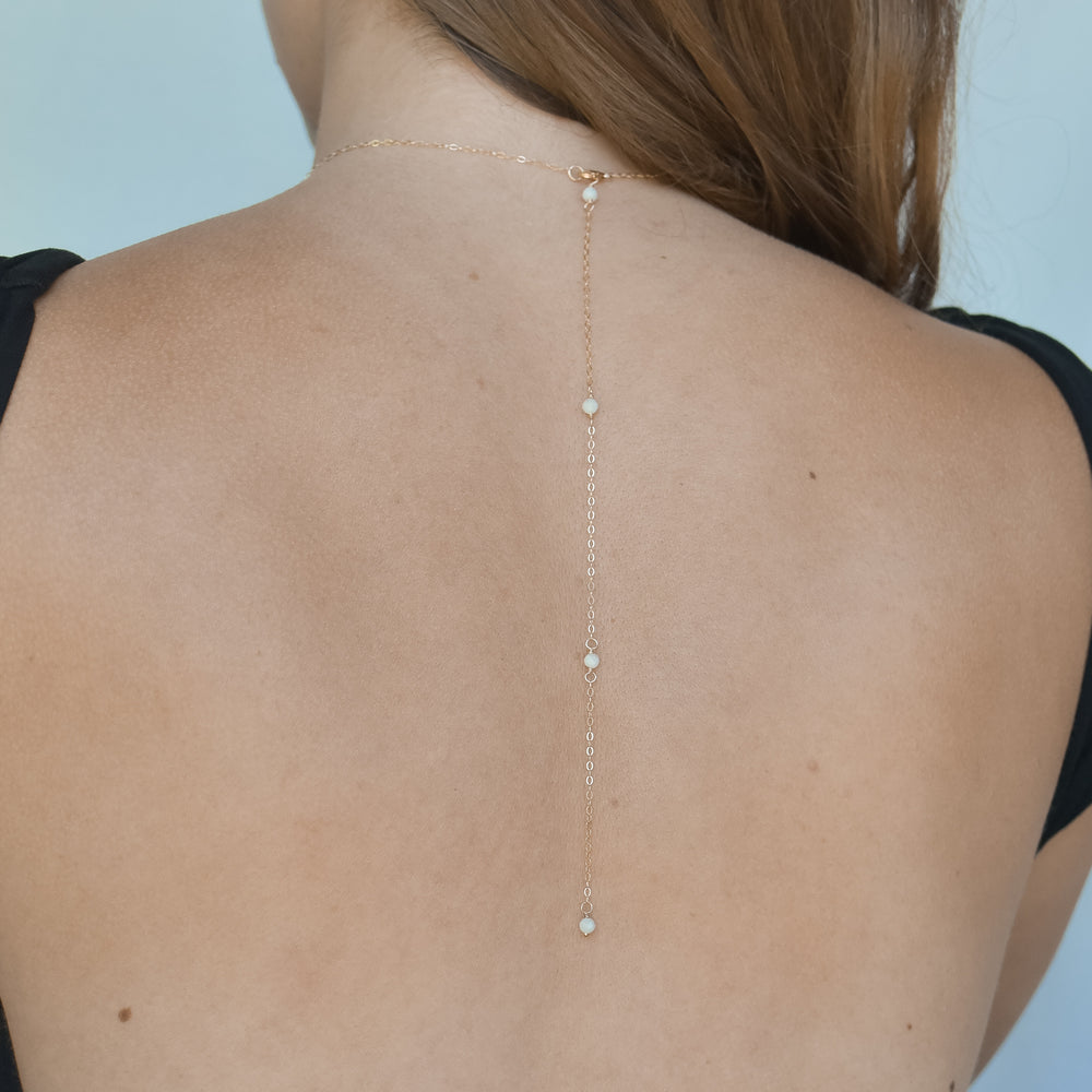 Moonstone Back Necklace