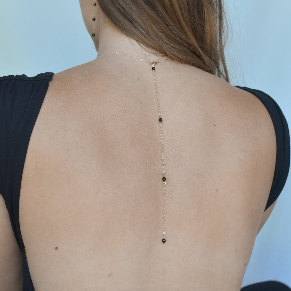 Onyx Back Necklace