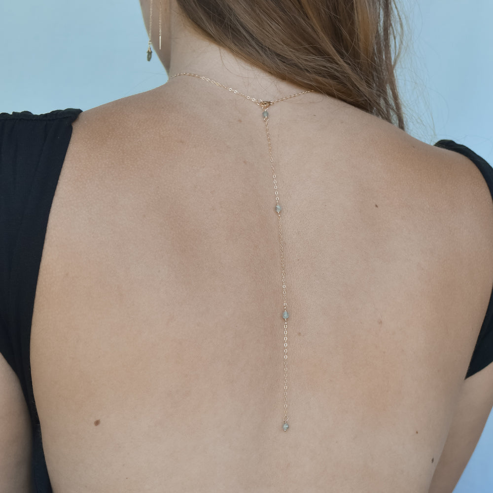 Labradorite Back Necklace