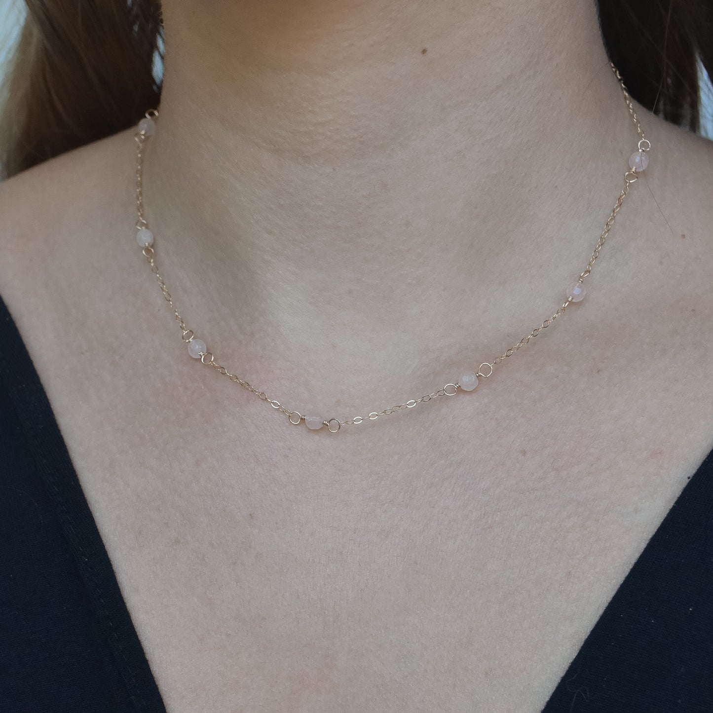 
                  
                    Rose Quartz Satellite Necklace
                  
                