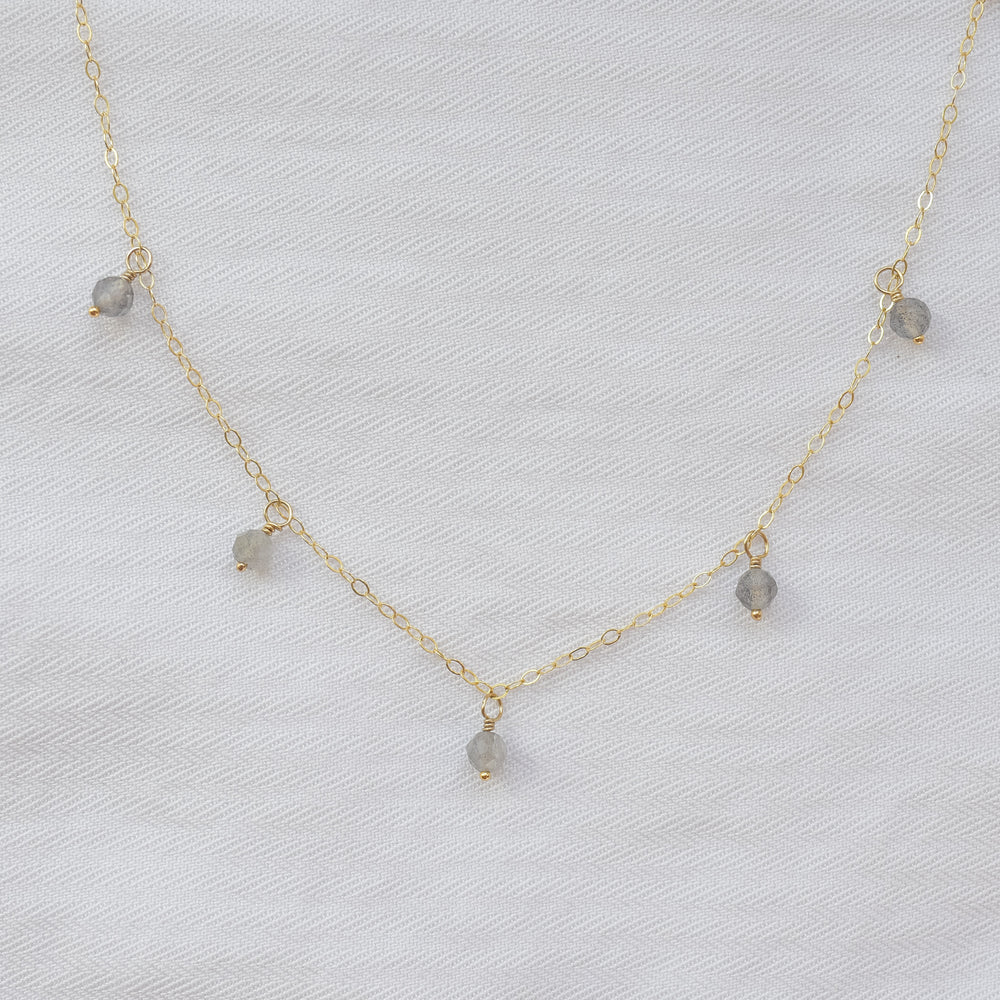 
                  
                    Labradorite Droplet Back Necklace
                  
                
