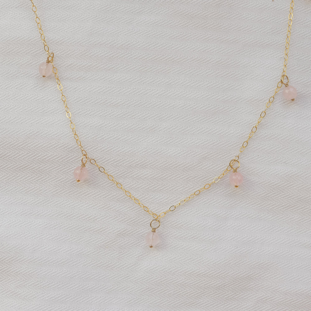 Rose Quartz Droplet Necklace