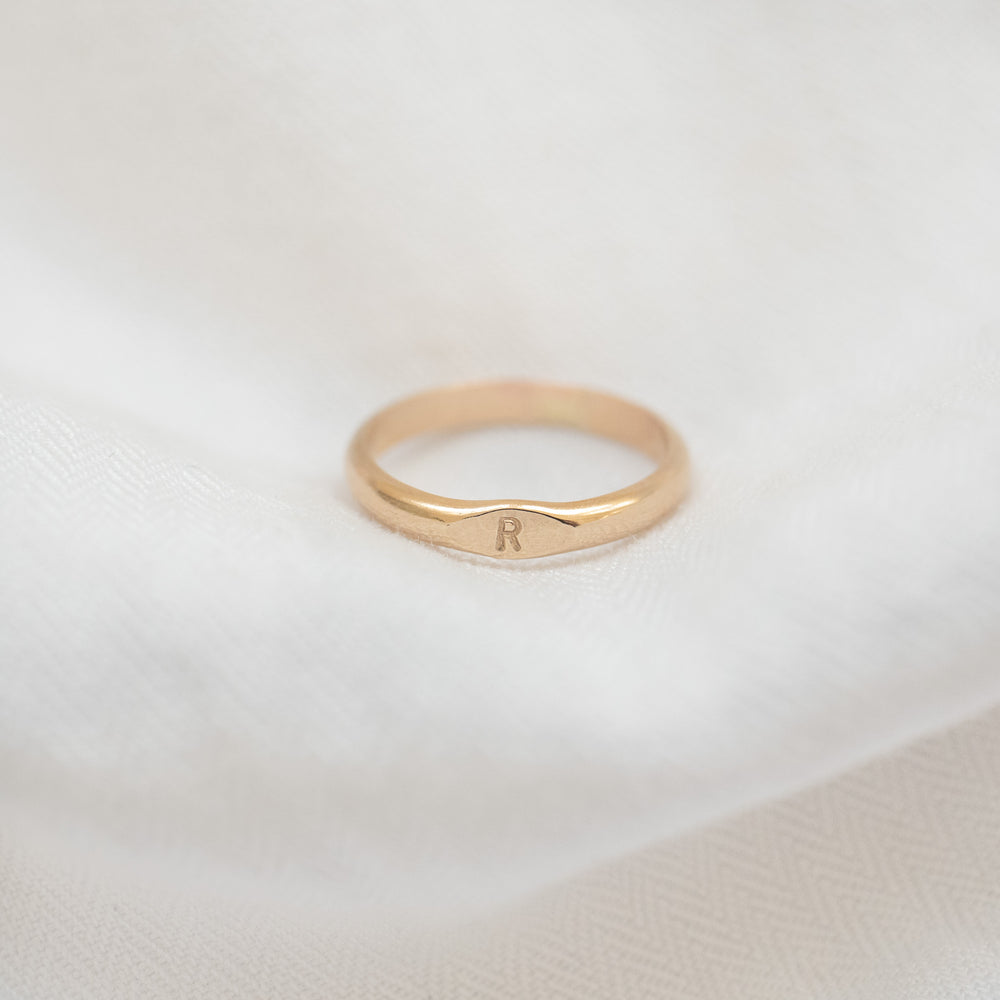 Thick Initial Signet Ring