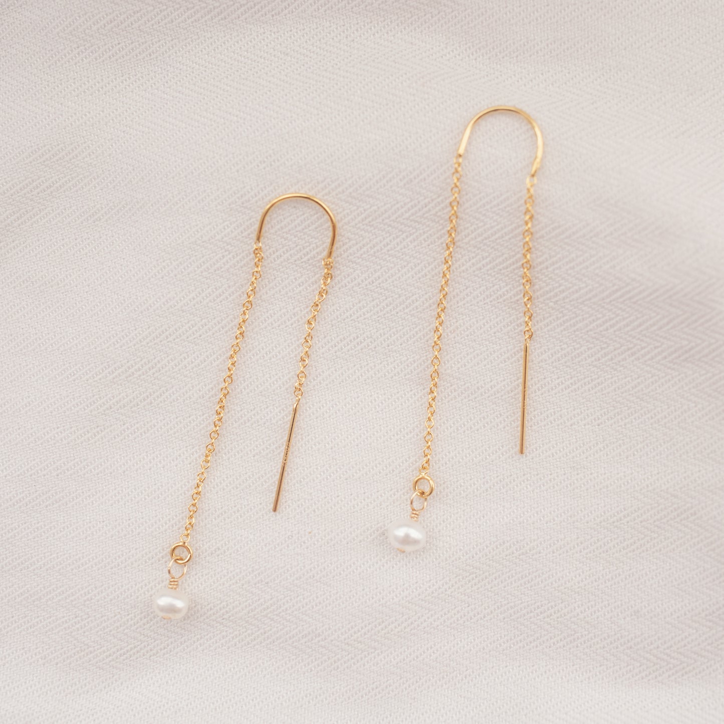 
                  
                    Petite Pearl Threader Earrings
                  
                