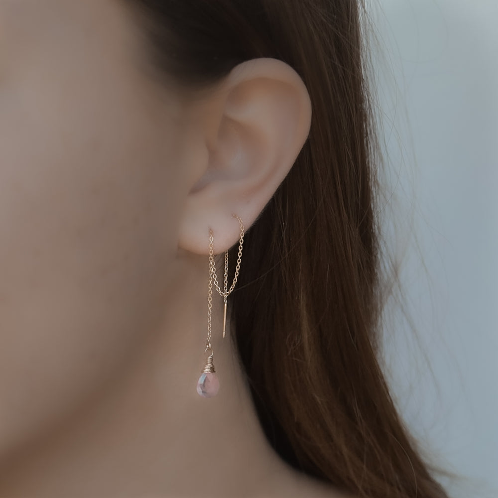 
                  
                    Rose Quartz Threader Earrings
                  
                