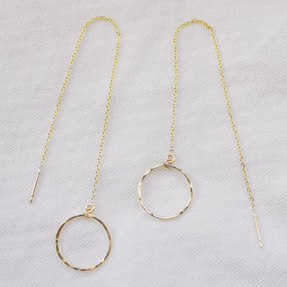 Open Circle Threader Earrings