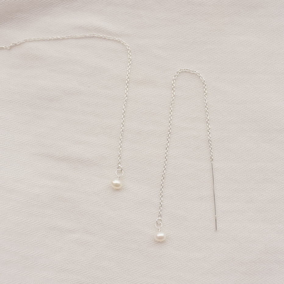 
                  
                    Petite Pearl Threader Earrings
                  
                